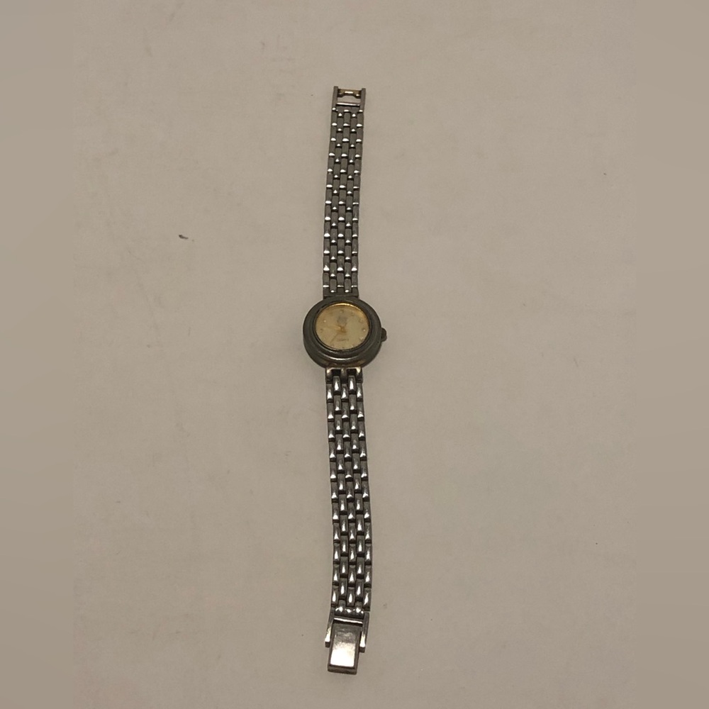 Quartz Silver Tone Stainless Steel Watch with Round Face